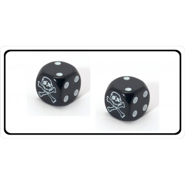 Deuces Skull And Crossbones Dice Photo License Plate 